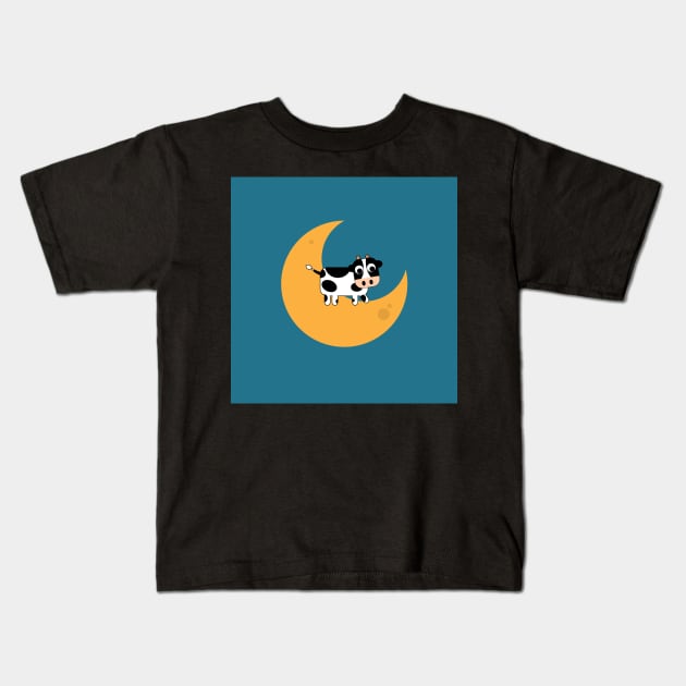 Moon Cow Kids T-Shirt by greenoriginals
